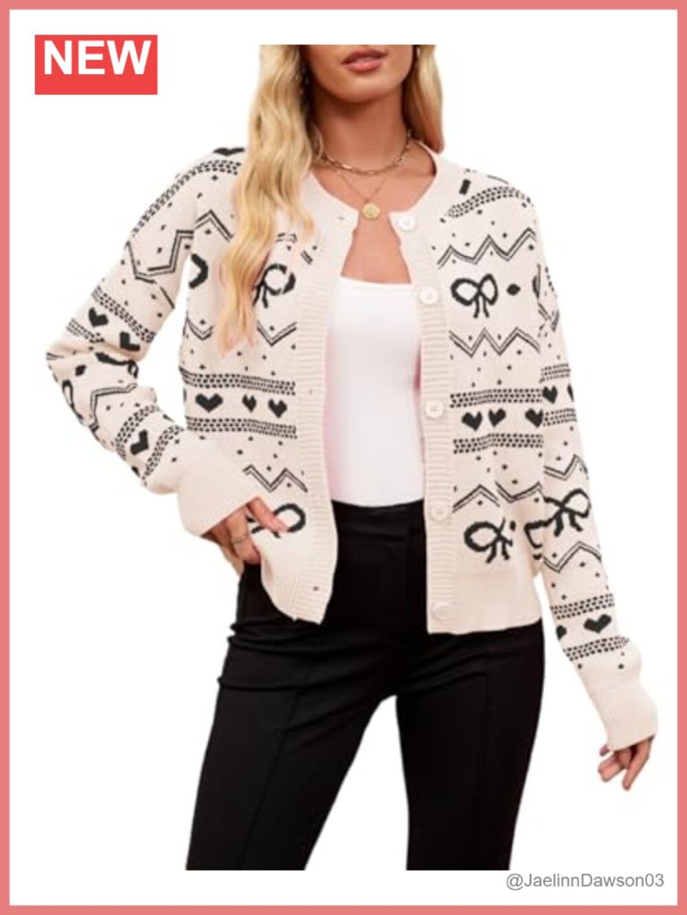 Kawaii Bow Heart Knit Cropped Cardigan Button Up Sweater